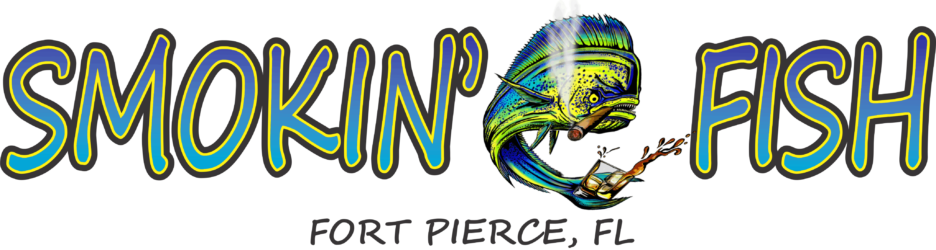 smokin fish logo angry mahi mahi charter fishing fort pierce